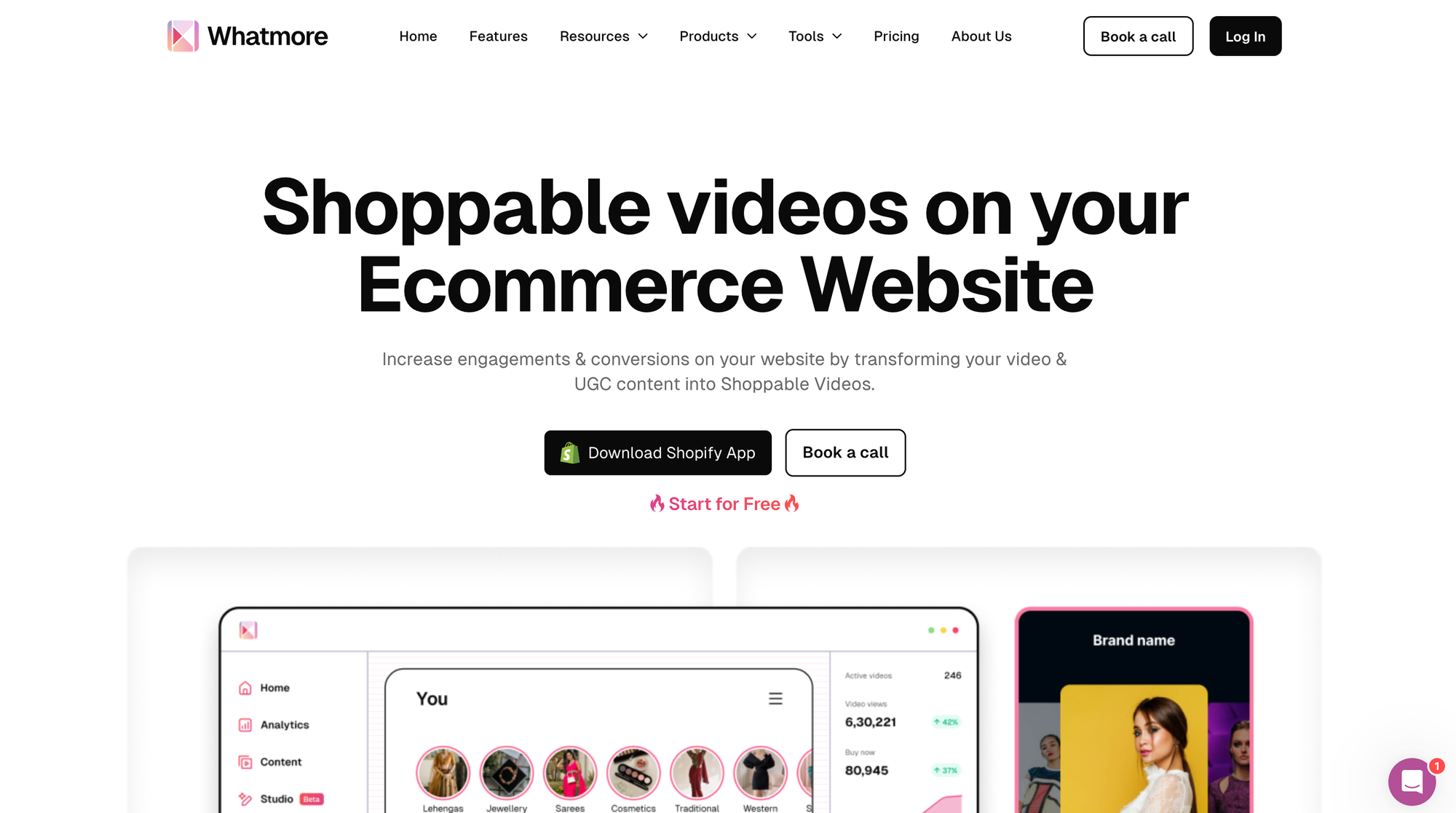 whatmore.ai is a shoppable video creation platform