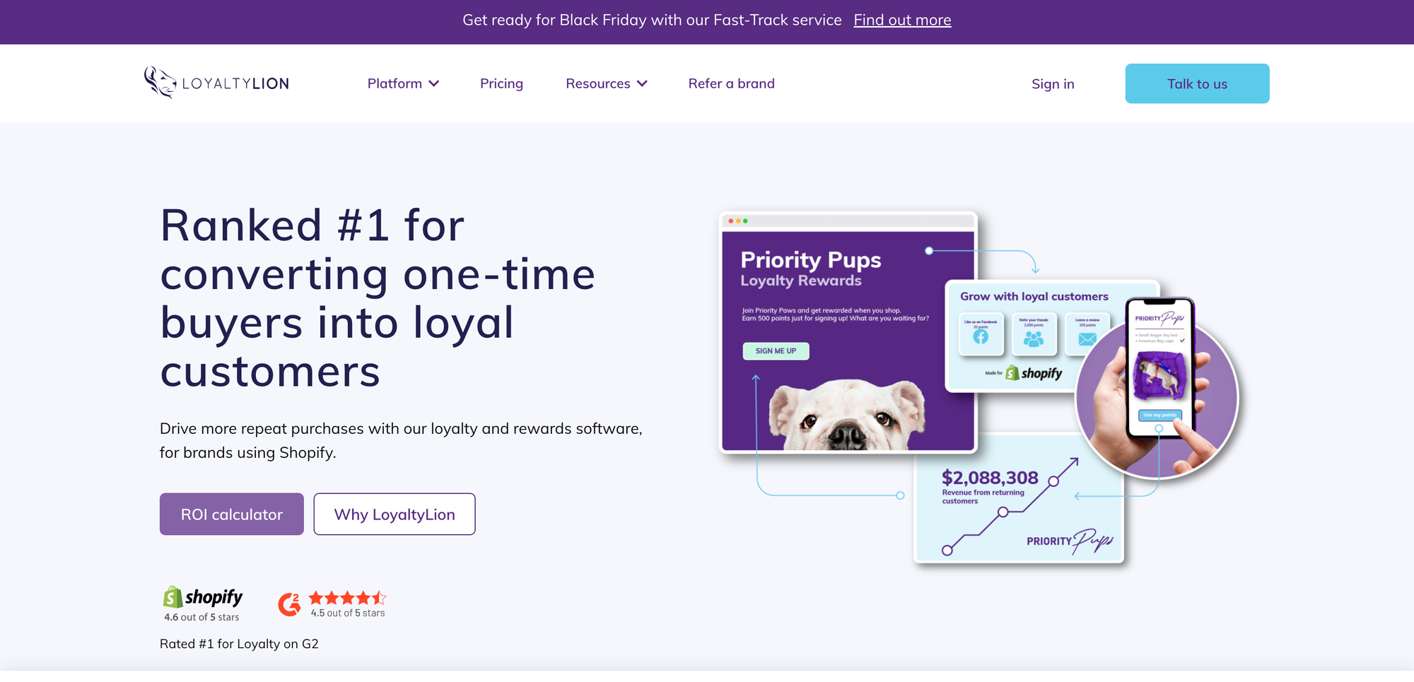 LoyaltyLion App for Shopify lets you create a customizable loyalty program