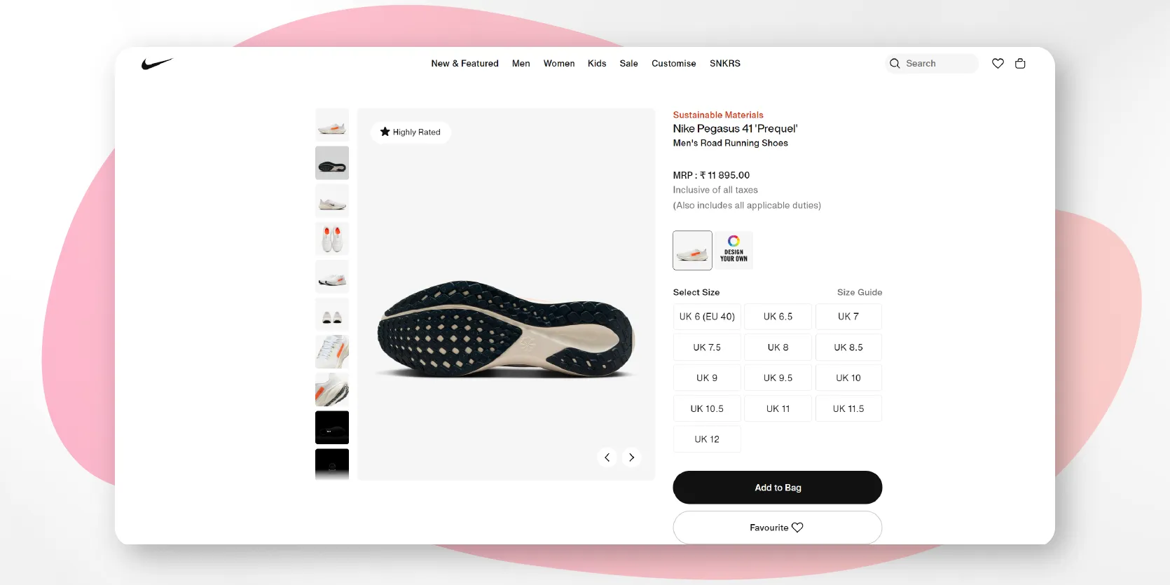 Nike shoes Product Detail Pages clearly shows why their products are different and provides useful information to the viewers.