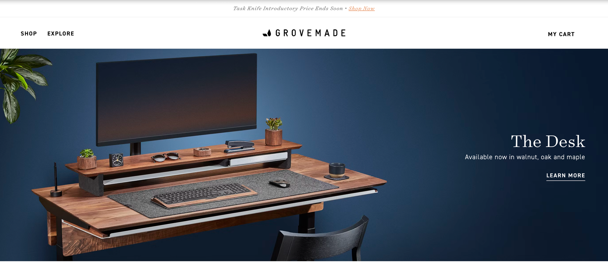 Grovemade is a simple and modern shopify website example that creates and impact with its storytelling