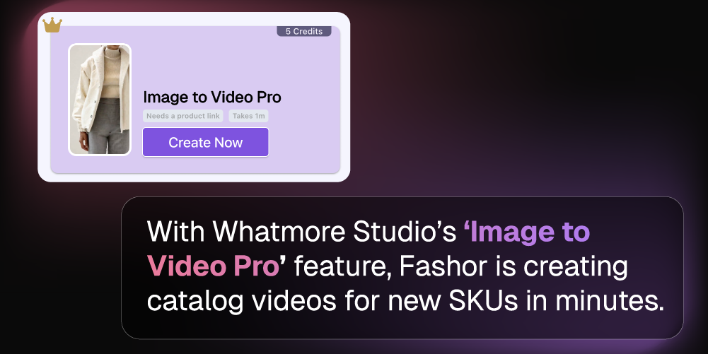 Fashor Whatmore Studio case study- image to video solution