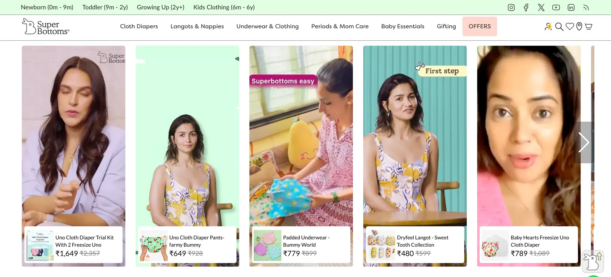 Superbottoms is a shopify website example that teaches you how to build trust with your audience