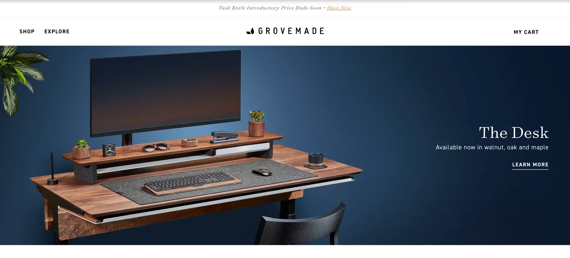 Grovemade is a simple and modern shopify website example that creates and impact with its storytelling