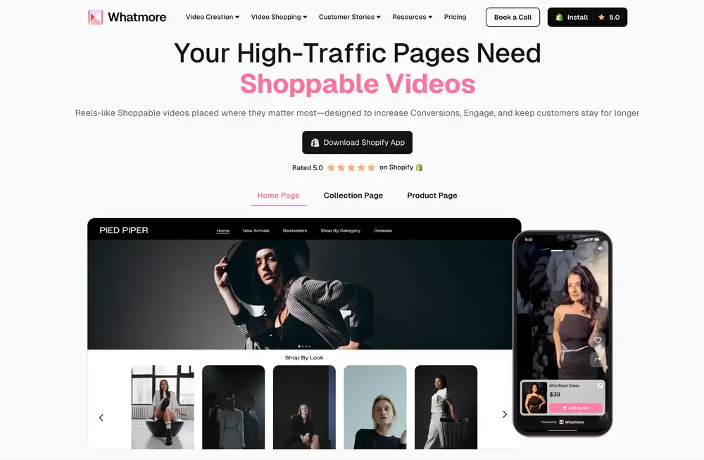 Whatmore Shoppable Video Platform